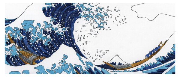 Tablou - Desen japonez, valuri (120x50 cm)