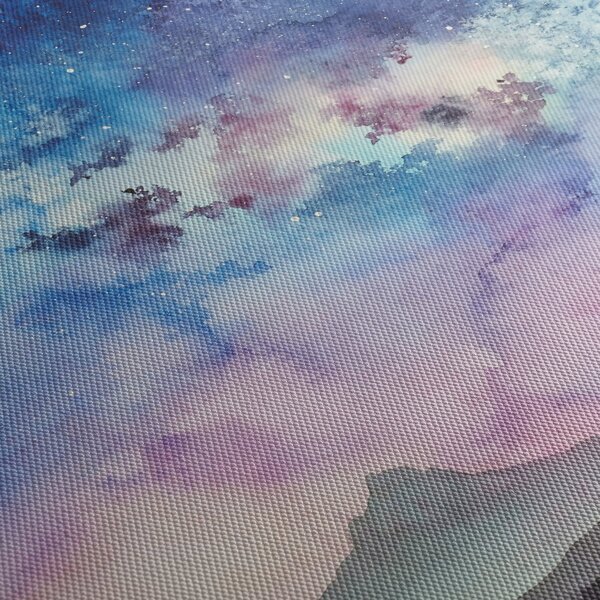 Tablou - Calea lactee, aquarel (cu ceas) (90x30 cm)