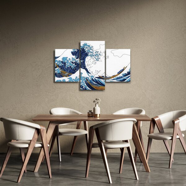 Tablou - Desen japonez, valuri (90x60 cm)