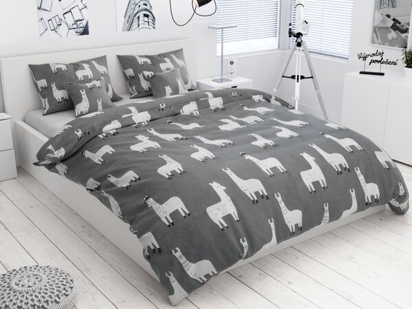 MK Lenjerie de pat din bumbac Culoare gri, KOBE + husa de perna 40 x 40 cm Dimensiune lenjerie de pat: 2 buc 70 x 90 cm | 200 x 220 cm