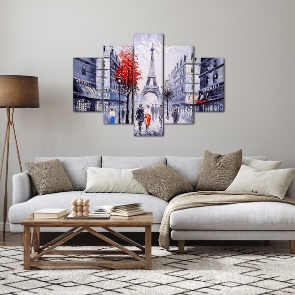 Tablou - Străzi din Paris, pictură în ulei (150x105 cm)