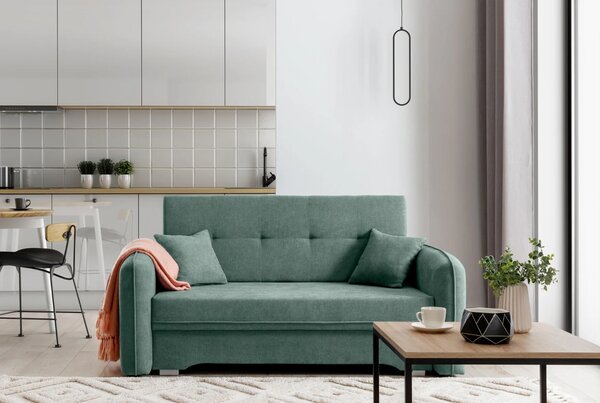 Canapea extensibila cu 2 locuri LAINE, verde