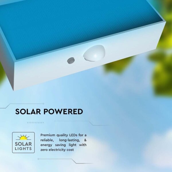 Aplică LED solară cu senzor LED/3W/3,7V 3000K/4000K IP65 alb
