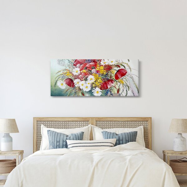 Tablou - Vază cu flori sălbatice (120x50 cm)