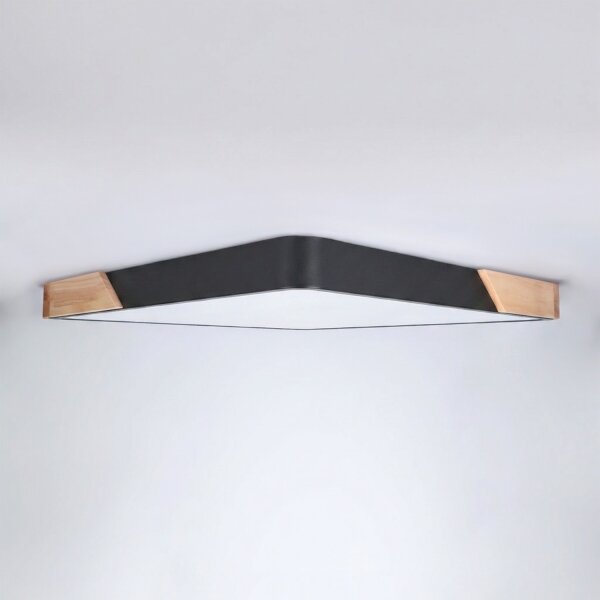 Brilagi - Lampă LED dimabilă PILANA LED/60W/230V stejar/negru 56x56 cm + telecomandă