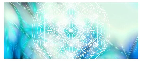 Tablou - Merkaba pe un fundal turcoaz (120x50 cm)