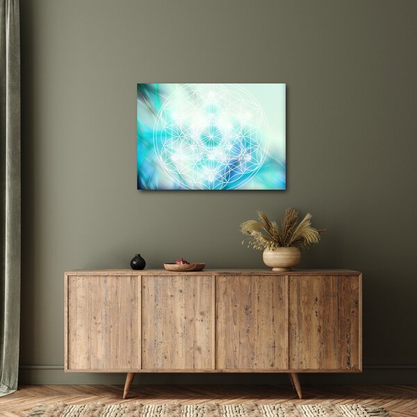 Tablou - Merkaba pe un fundal turcoaz (70x50 cm)