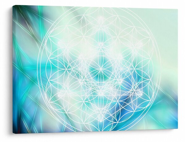 Tablou - Merkaba pe un fundal turcoaz (70x50 cm)
