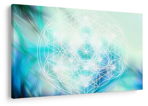 Tablou - Merkaba pe un fundal turcoaz (90x60 cm)