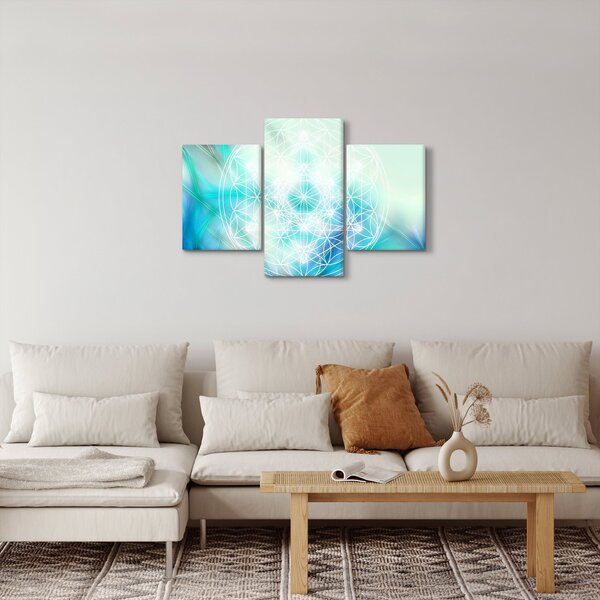 Tablou - Merkaba pe un fundal turcoaz (90x60 cm)