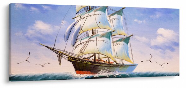 Tablou - Vapor pe valuri (120x50 cm)