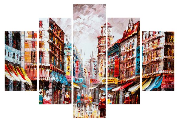 Tablou - Hong Kong, pictură în ulei (150x105 cm)