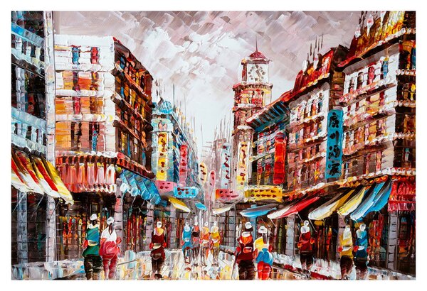 Tablou - Hong Kong, pictură în ulei (90x60 cm)