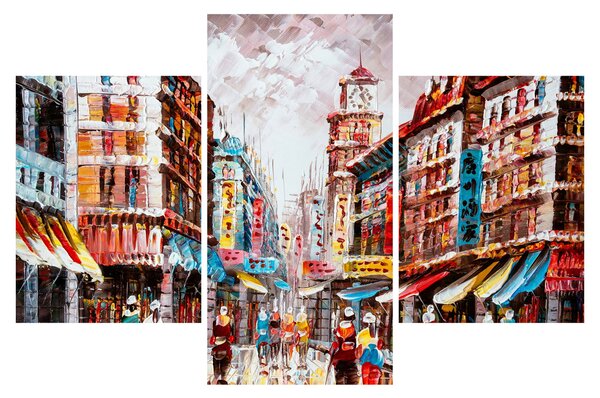 Tablou - Hong Kong, pictură în ulei (90x60 cm)