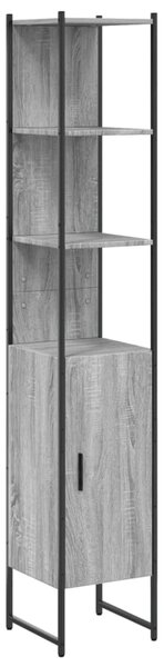 Dulap de baie, gri sonoma, 33x33x185,5 cm, lemn prelucrat