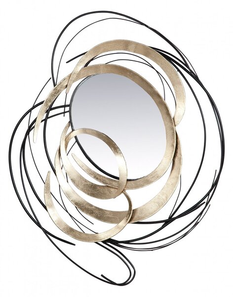 Decoratiune de perete Elegante, Metal, Auriu Negru, 8x115x90 cm