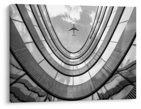 Tablou - Avionul deasupra clădirii (70x50 cm)