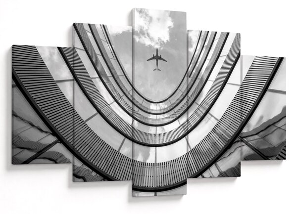 Tablou - Avionul deasupra clădirii (150x105 cm)