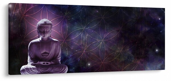 Tablou - Buddha cu florile vieții (120x50 cm)