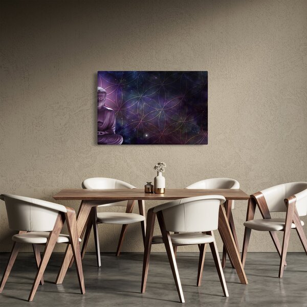 Tablou - Buddha cu florile vieții (90x60 cm)