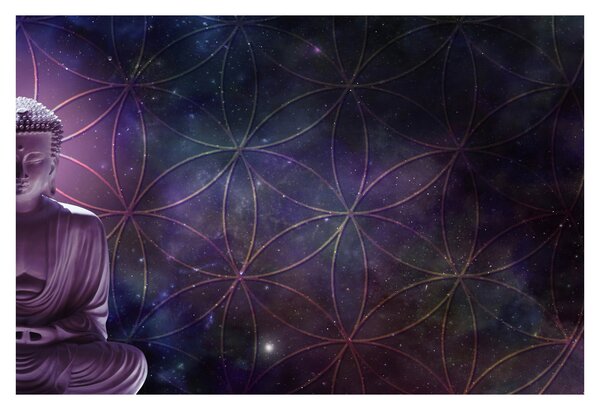 Tablou - Buddha cu florile vieții (90x60 cm)
