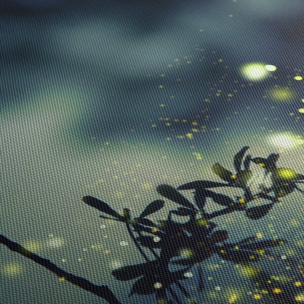 Tablou - Libelula în noaptea strălucitoare (cu ceas) (90x30 cm)