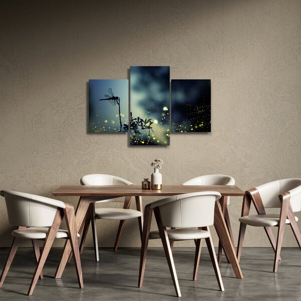 Tablou - Libelula în noaptea strălucitoare (90x60 cm)