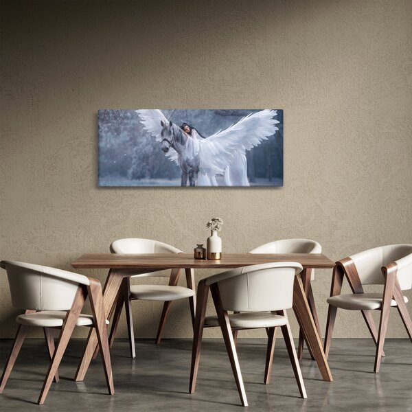 Tablou - Fata și unicorn (120x50 cm)