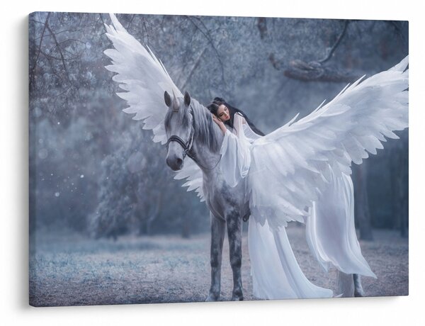 Tablou - Fata și unicorn (70x50 cm)