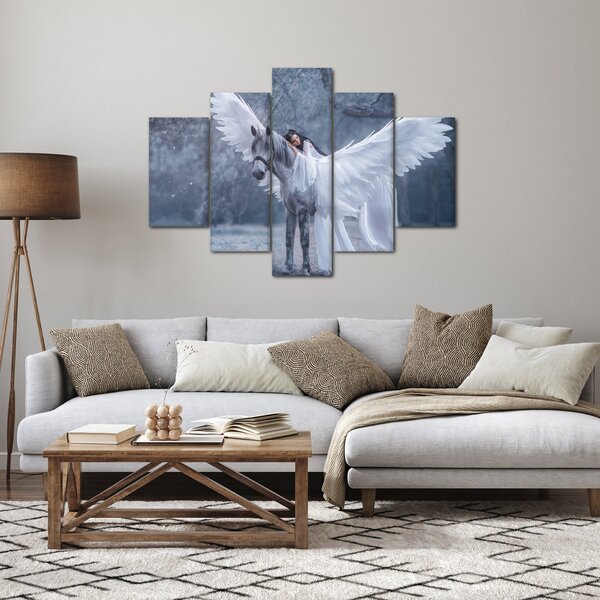 Tablou - Fata și unicorn (150x105 cm)
