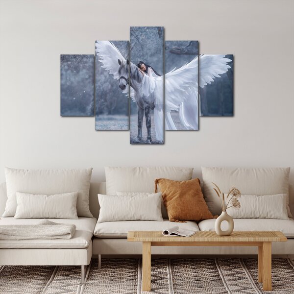 Tablou - Fata și unicorn (150x105 cm)