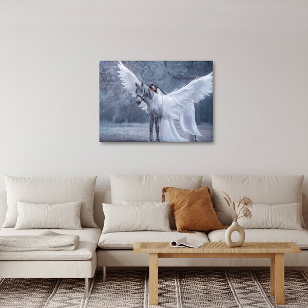 Tablou - Fata și unicorn (70x50 cm)