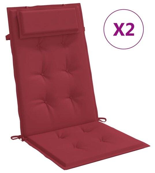 Perne scaun cu spătar înalt 2 buc, roșu, țesătură Oxford