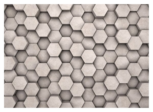 Tablou - Hexagoane design beton (70x50 cm)