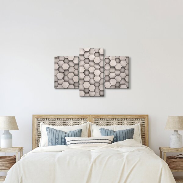 Tablou - Hexagoane design beton (90x60 cm)