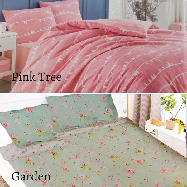 Lenjerii pat XXL 1+1 set Pink Tree + Garden