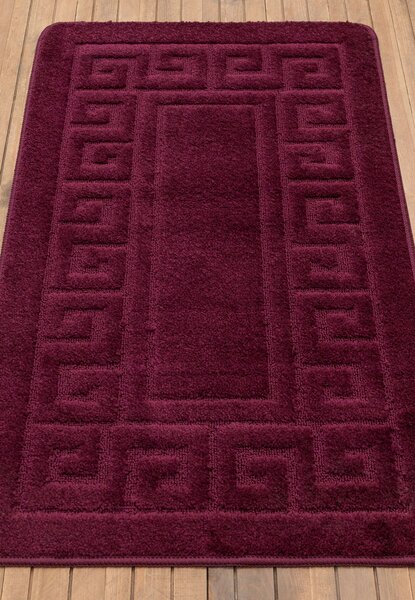 Set 2 Covorase antiderapante de baie, Model Ethnic 2576, Mov Inchis, Diverse Marimi 60 x 100 / 50 x 60
