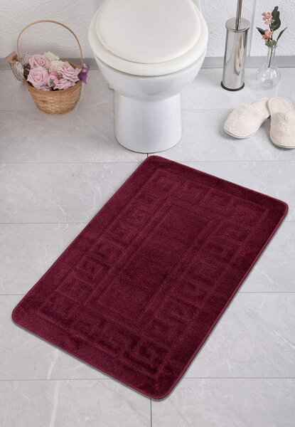 Set 2 Covorase antiderapante de baie, Model Ethnic 2576, Mov Inchis, Diverse Marimi 60 x 100 / 50 x 60