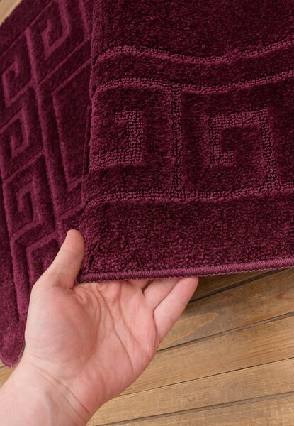 Set 2 Covorase antiderapante de baie, Model Ethnic 2576, Mov Inchis, Diverse Marimi 60 x 100 / 50 x 60