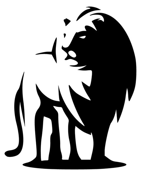 Sticker Decorativ Leu din Autocolant Negru 50x60cm