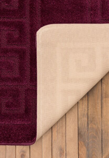 Set 2 Covorase antiderapante de baie, Model Ethnic 2576, Mov Inchis, Diverse Marimi 60 x 100 / 50 x 60