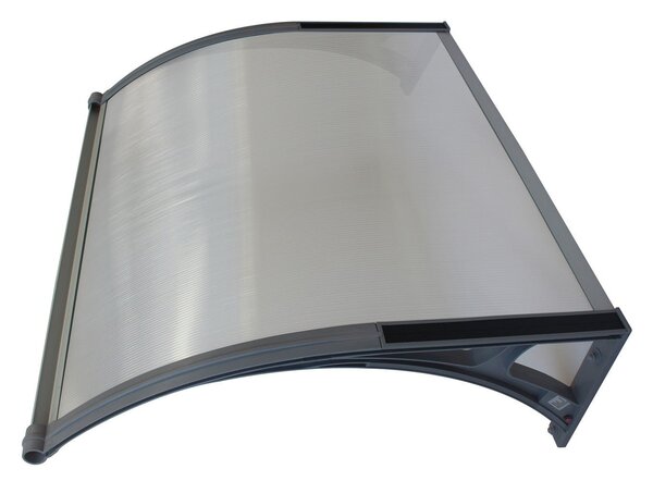 Copertină PREMIUM LUMI 120x100 cm cu senzor și panou solar – Gri/Transparent