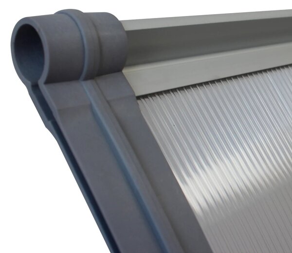 Copertină PREMIUM LUMI 120x100 cm cu senzor și panou solar – Gri/Transparent