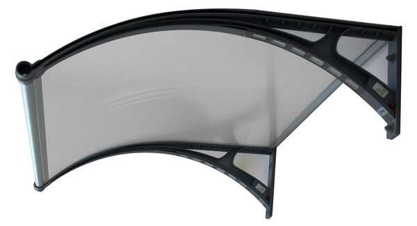 Copertină PREMIUM LUMI 120x100 cm cu senzor și panou solar – Gri/Transparent