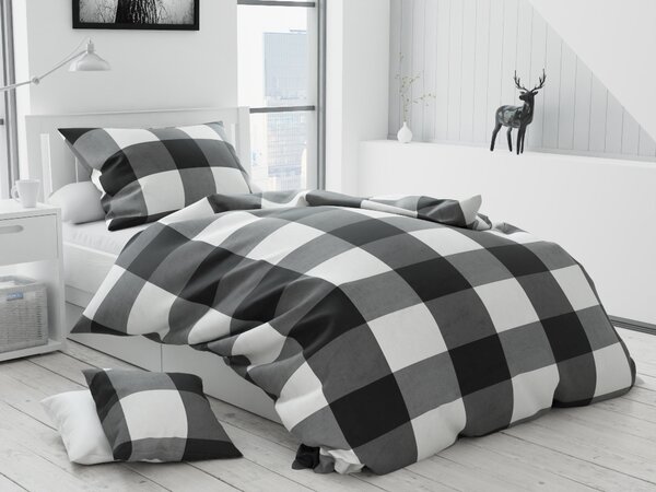 Lenjerie de pat din bumbac Culoare gri, OSAKA + husa de perna 40 x 40 cm Dimensiune lenjerie de pat: 70x90 cm, 140x200 cm