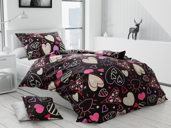 Lenjerie de pat din bumbac Culoare gri, HOBART + husa de perna 40 x 40 cm Dimensiune lenjerie de pat: 70x90 cm, 140x200 cm