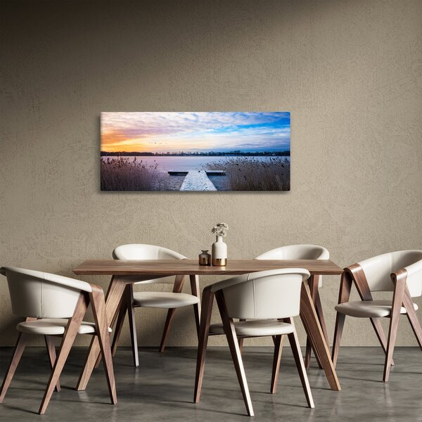 Tablou - Lac înghețat, Ełk, Mazury, Polonia (120x50 cm)