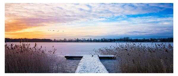 Tablou - Lac înghețat, Ełk, Mazury, Polonia (120x50 cm)