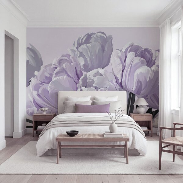 Fototapet Flori delicate în nuanțe pastelate, Fototapet flori, Fototapet populare, t01001v3 - Tapeko.ro