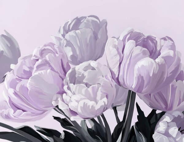 Fototapet Flori delicate în nuanțe pastelate, Fototapet flori, Fototapet populare, t01001v3 - Tapeko.ro